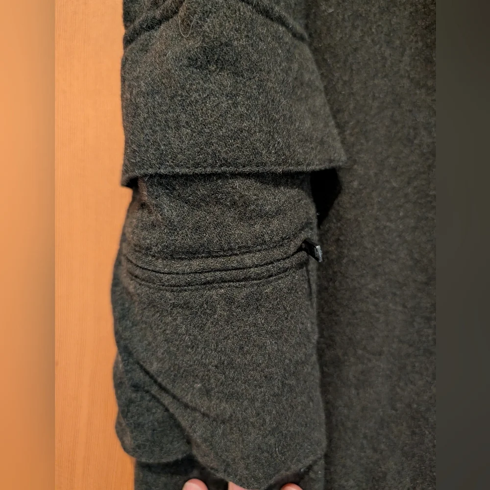 Vintage Banana Republic Dawson Wide Leg Wool Pants Trousers Cargo Green Grey Y2k